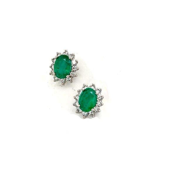 Natural Emerald Diamond Earrings 14k Gold 1.9 TCW Certified $4,950 211344 - Picture 3 of 9